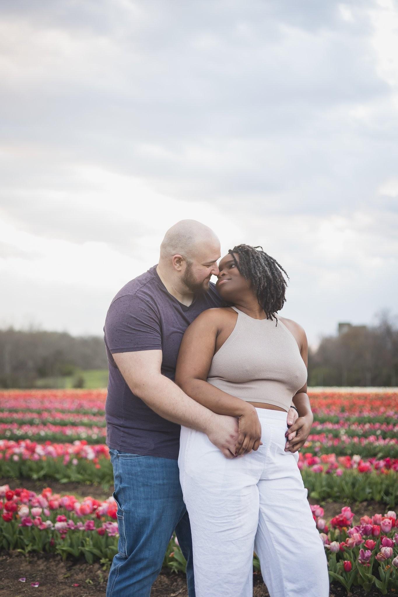 Robert and Michelle’s Burnside Farms Tulip Field Engagement Session: A Springtime Love Story