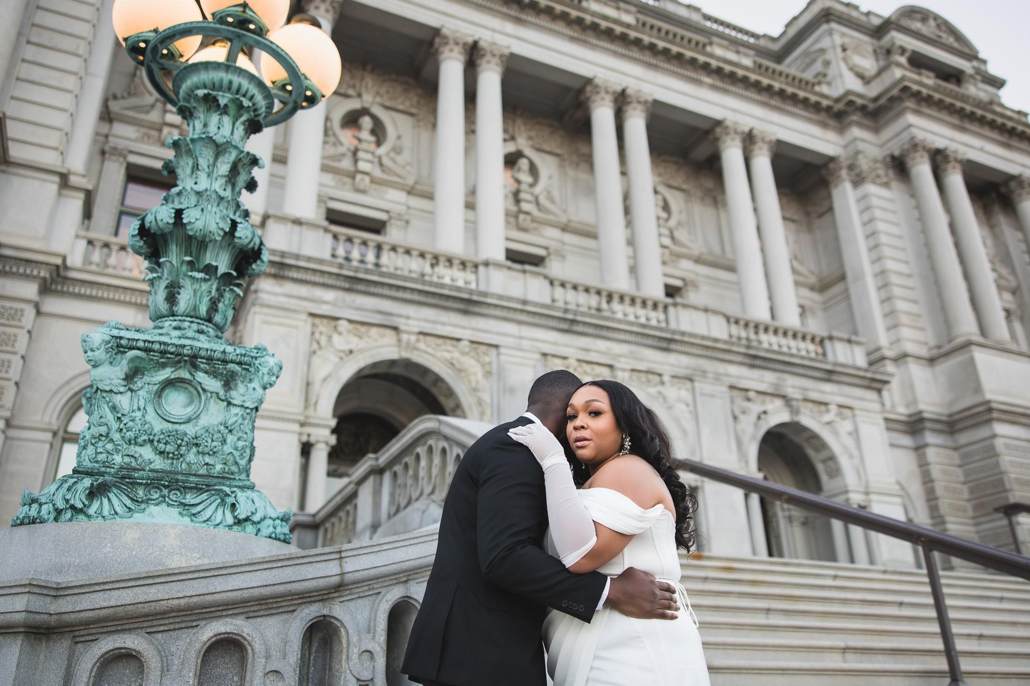 Capturing Timeless Moments: Malcolm and Pamela's Library of Congress Engagement Session